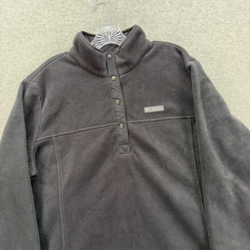 Columbia Sweater Womens 1X Plus Black Benton Springs 1/2 Snap Fleece Pullover - Picture 3 of 8